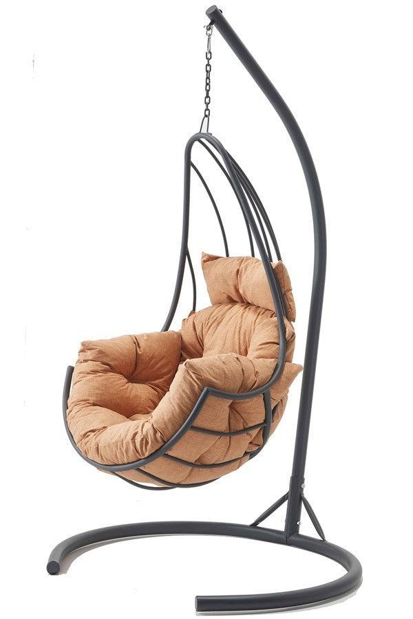 Balansoar de gradina Elly, Gri - Crem, 120 x 214 x 120 cm