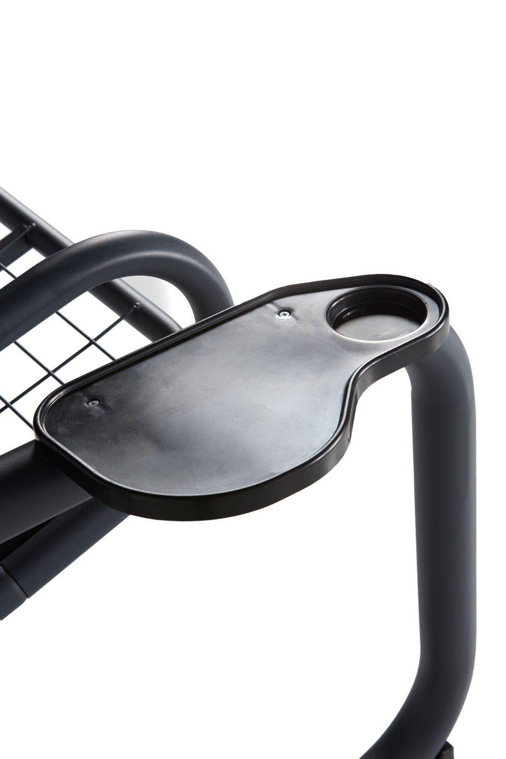 Balansoar de gradina extensibila 3 locuri cu suport pahare Braila, Albastru Alb, 200 x 165 x 110 cm