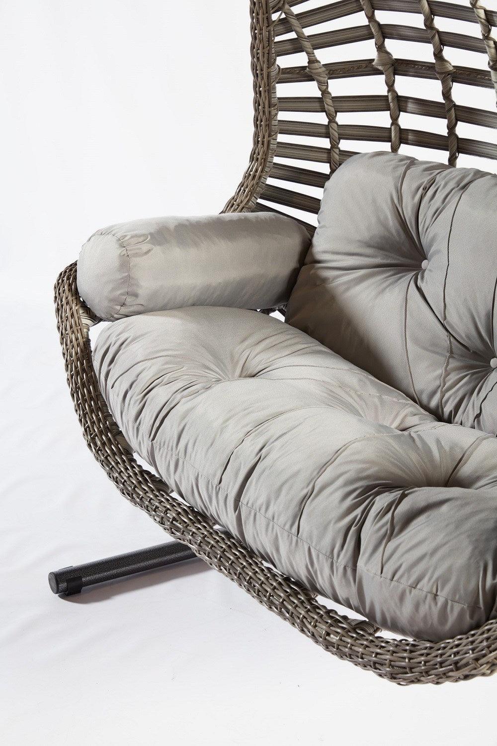 Balansoar de gradina Lux Rattan cu 2 locuri Arkadas, Gri, 173 x 214 x 120 cm