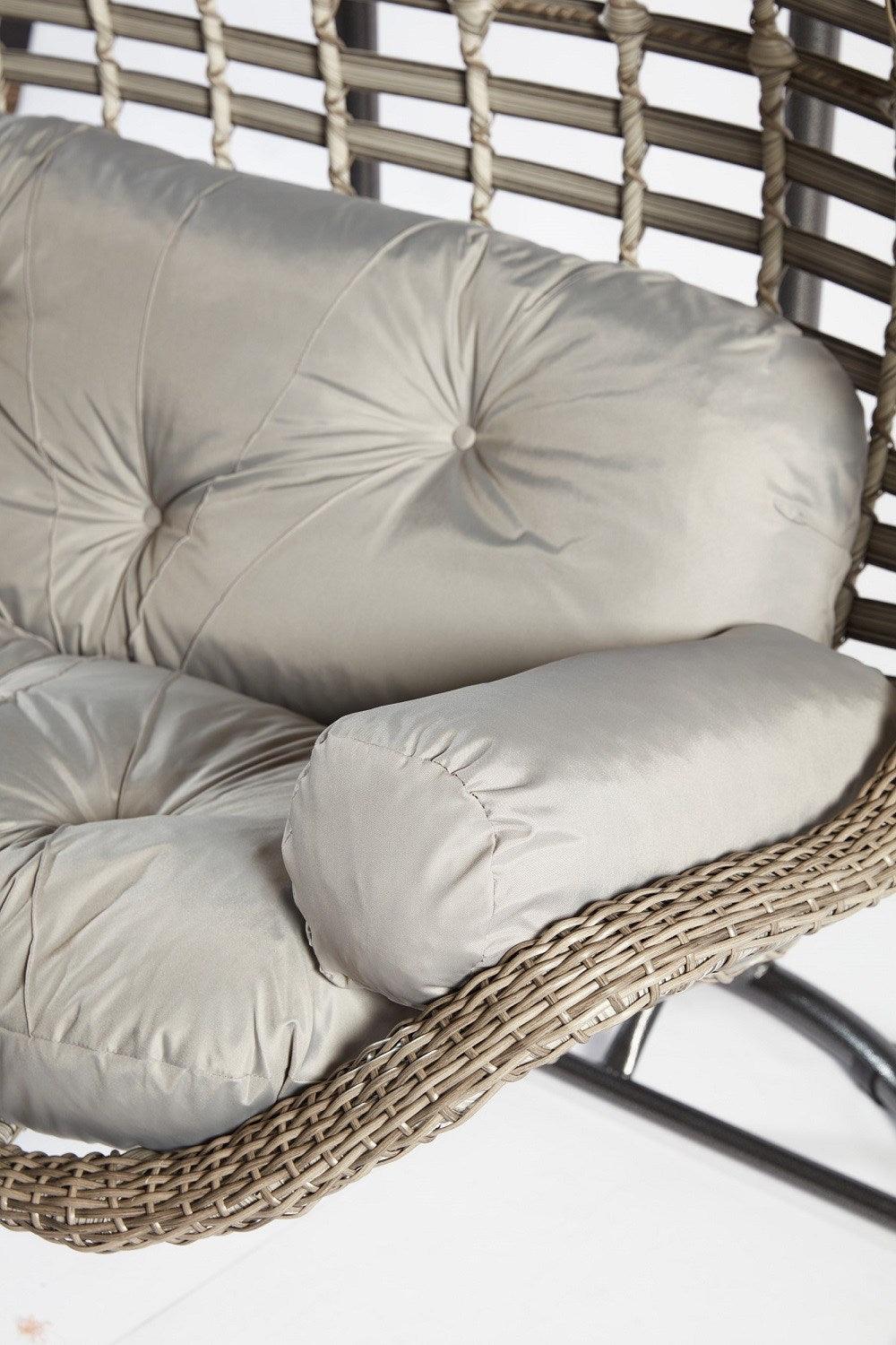 Balansoar de gradina Lux Rattan cu 2 locuri Arkadas, Gri, 173 x 214 x 120 cm