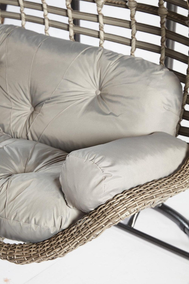 Balansoar de gradina Lux Rattan cu 2 locuri Arkadas, Gri, 173 x 214 x 120 cm