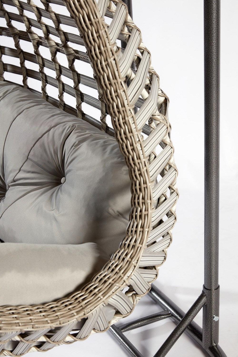 Balansoar de gradina Lux Rattan cu 2 locuri Arkadas, Gri, 173 x 214 x 120 cm