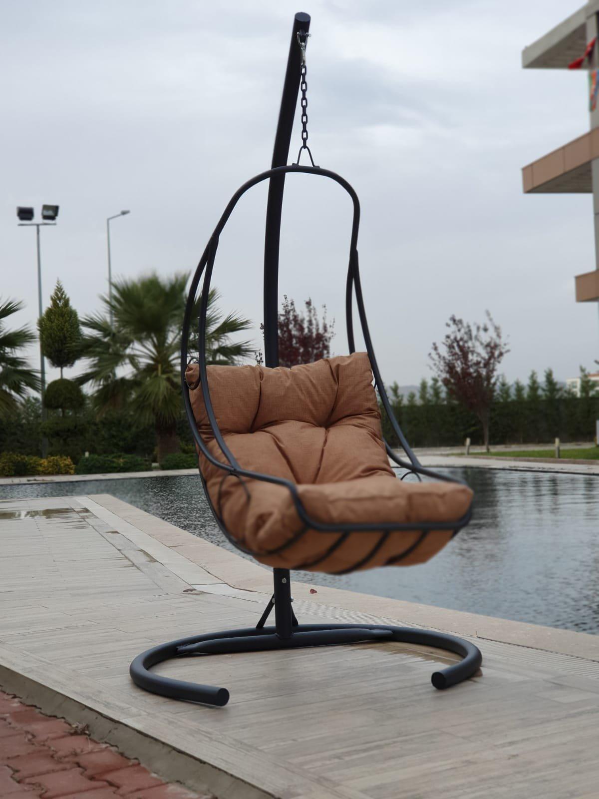 Balansoar de gradina Relax, Antracit/Crem , 120 x 215 x 60 cm