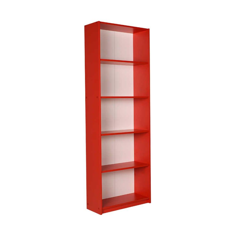 Biblioteca Adore Modern, 5 rafturi, 64x182x26 cm - Rosu