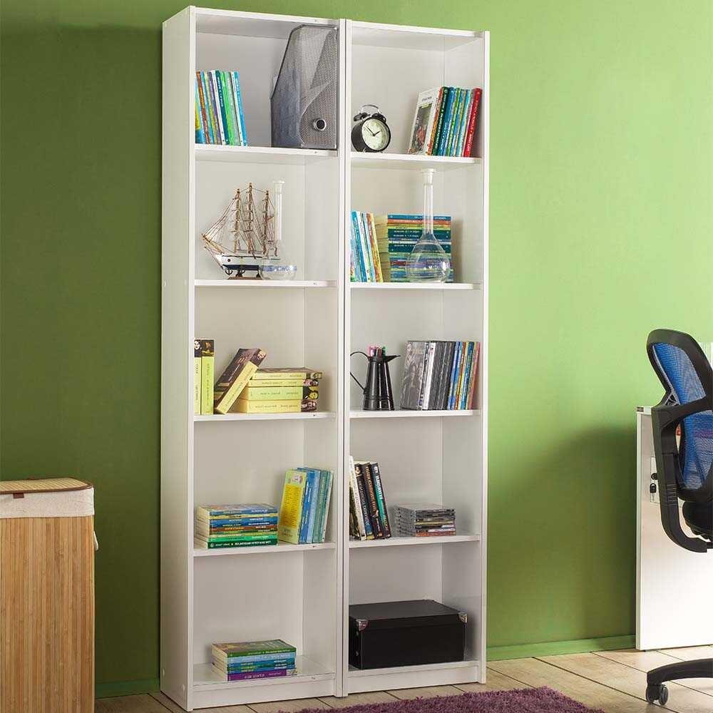 Biblioteca Adore Vargas, 5 Rafturi, Alb, 43x182x26 cm