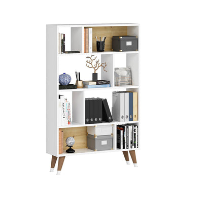 Biblioteca Harby cu Rafturi, Alb, 90 x 25 x 139 cm