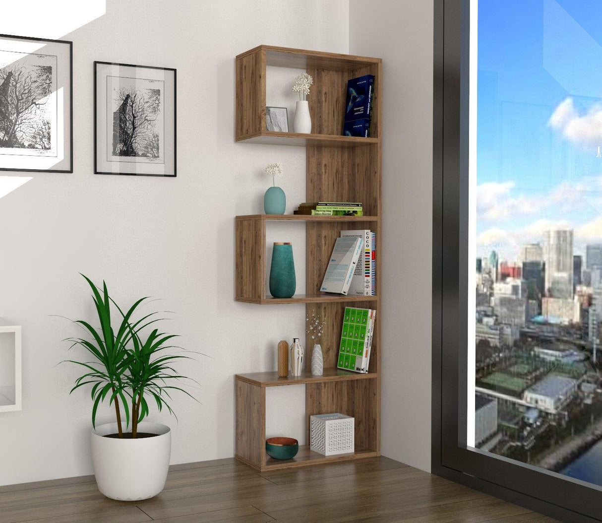 Biblioteca Nebu, Stejar, 52 x 150 x 20 cm