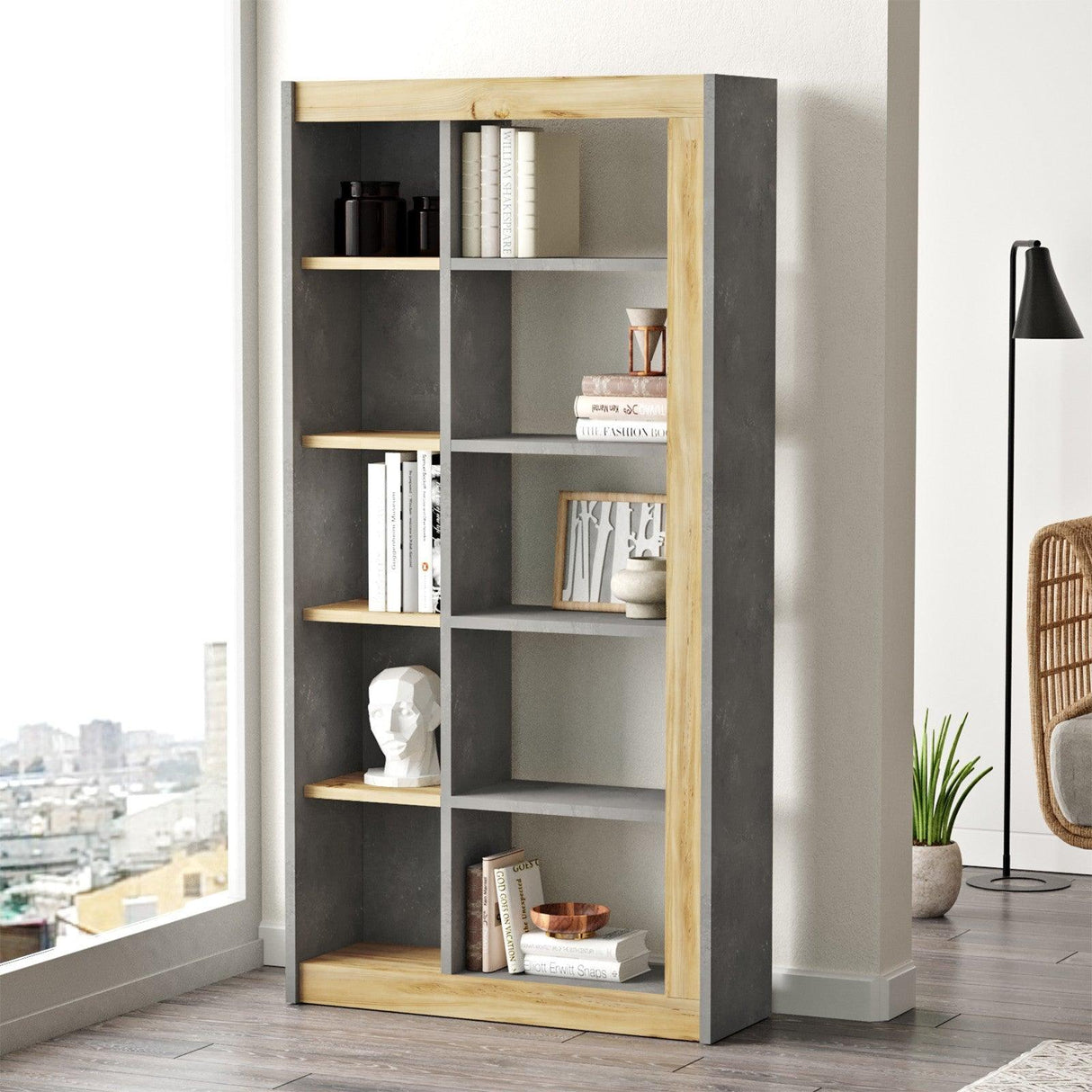 Biblioteca Onetor, Stejar, 75x149x25 cm