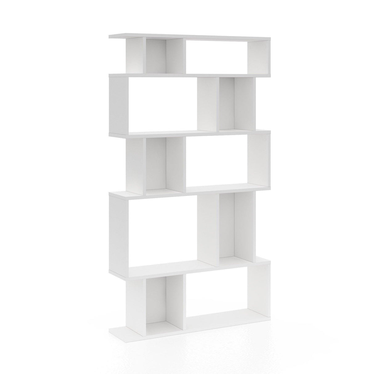 Biblioteca Piramide Wide, Alb, 90x160x22 cm