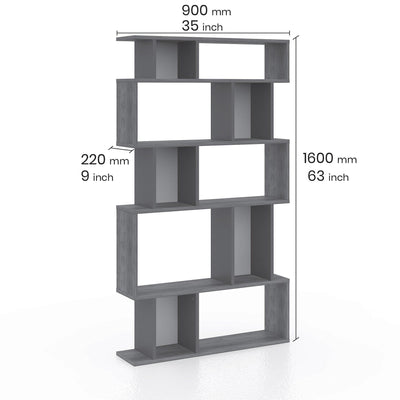 Biblioteca Piramide Wide, Alb, 90x160x22 cm