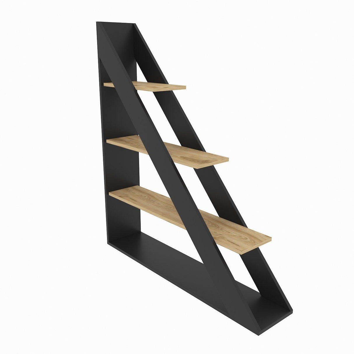Biblioteca Pisagor cu 4 Rafturi, 120x132x25 cm - Stejar negru