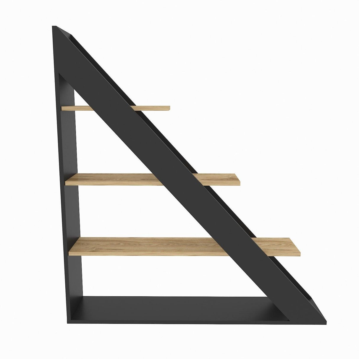 Biblioteca Pisagor cu 4 Rafturi, 120x132x25 cm - Stejar negru