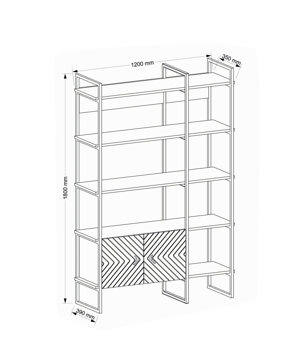 Biblioteca Santana, Nuc, 120x180x39 cm