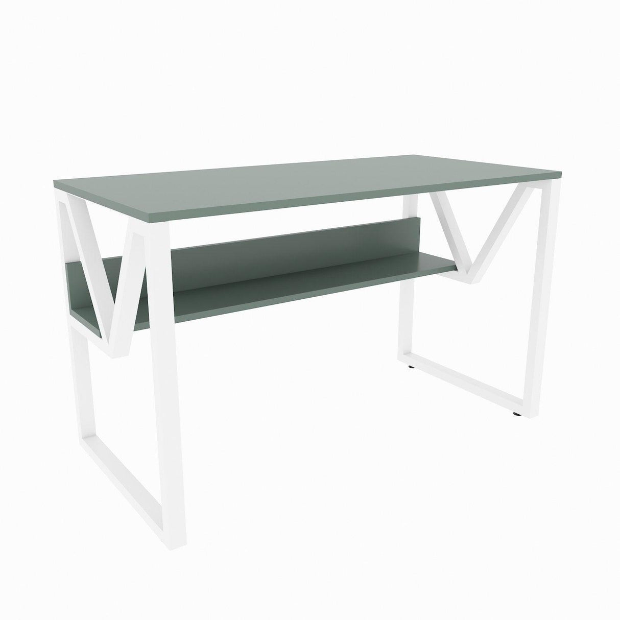 Birou Anol Elegant cu loc de depozitare, 120x73x60 cm - Verde Alb