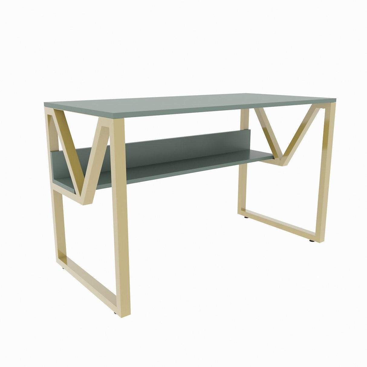 Birou Anol Elegant cu loc de depozitare, 120x73x60 cm - Auriu verde