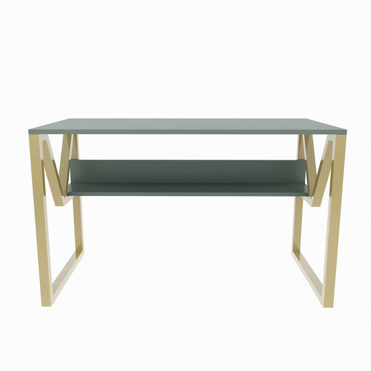 Birou Anol Elegant cu loc de depozitare, 120x73x60 cm - Auriu verde