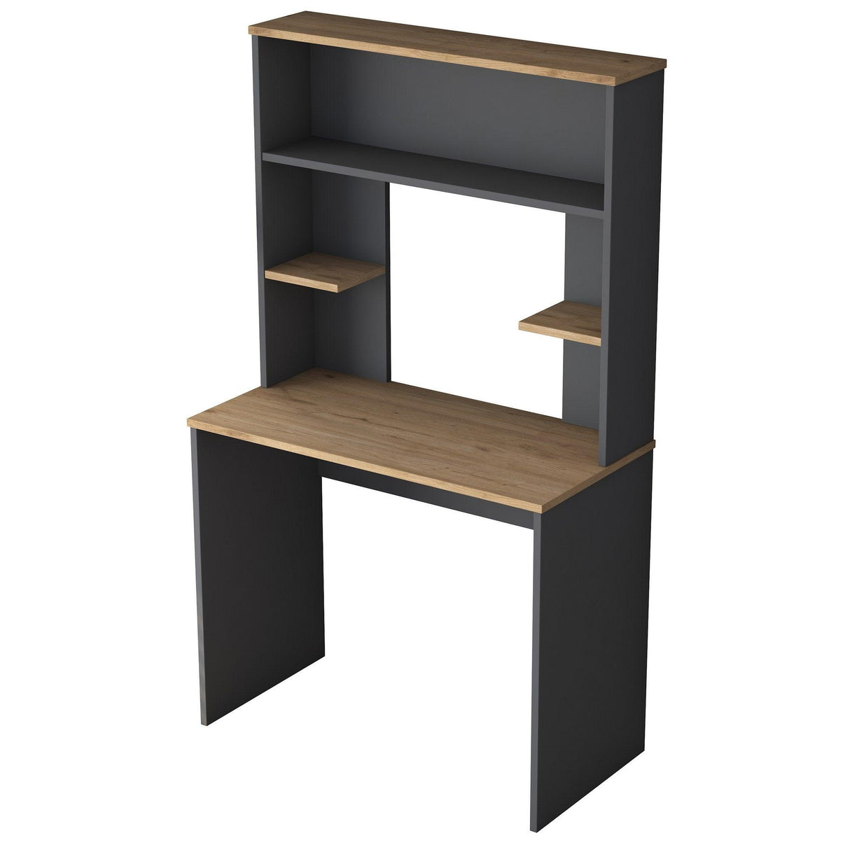 Birou cu Biblioteca Reis cu 3 rafturi, Nuc, 90 X 155 X 45 Cm