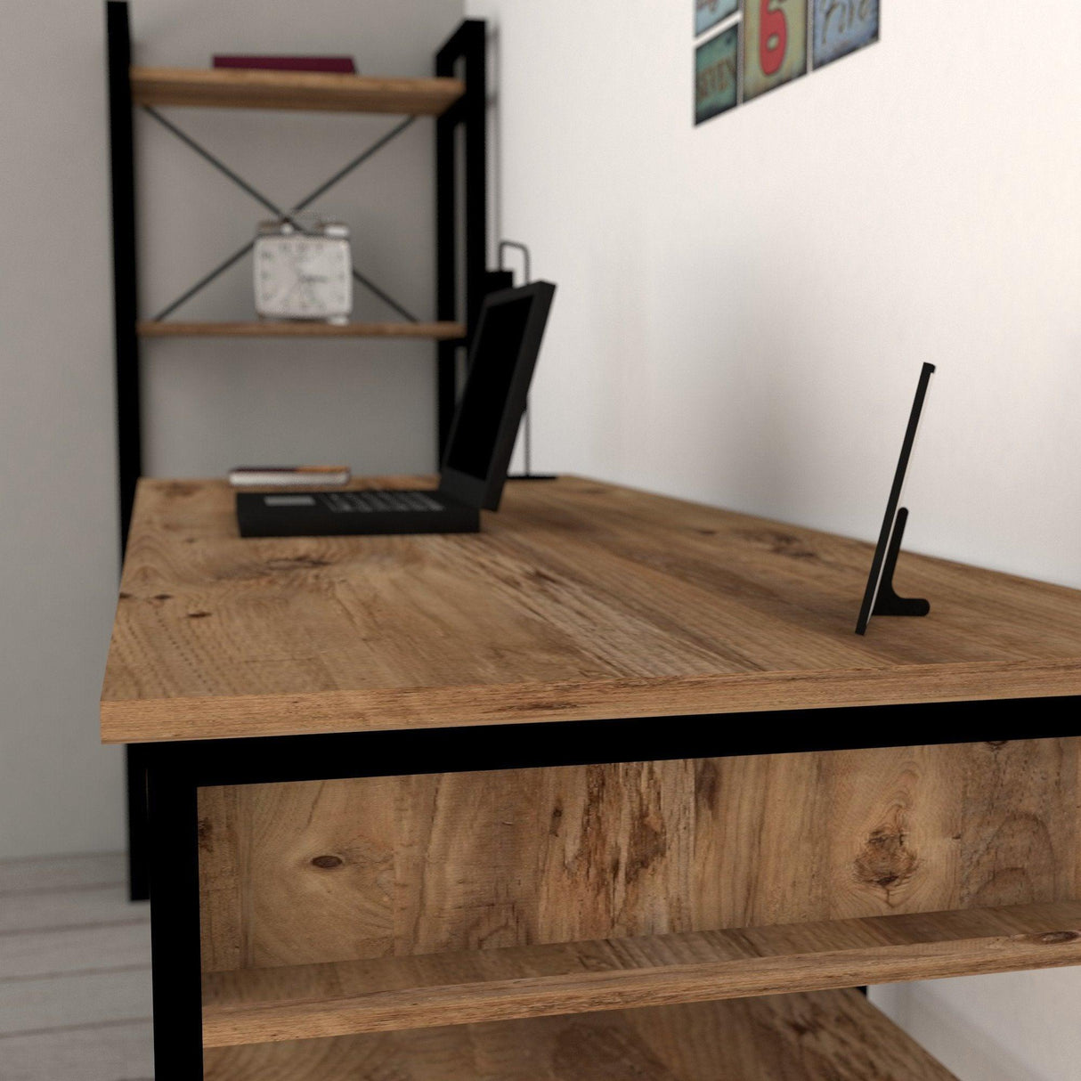 Birou Emro, Nuc/Negru, 150 x 76 x 59 cm