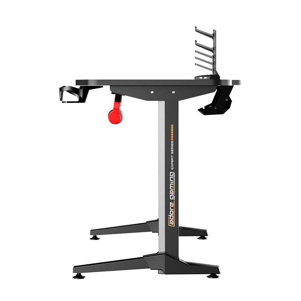 Birou Gaming Adore CARBON SERIES X9, 140 x 66 x 75 cm, suprafata carbon, mousepad, USB gamepad holder, suport pentru casti si pahar, cutie cabluri