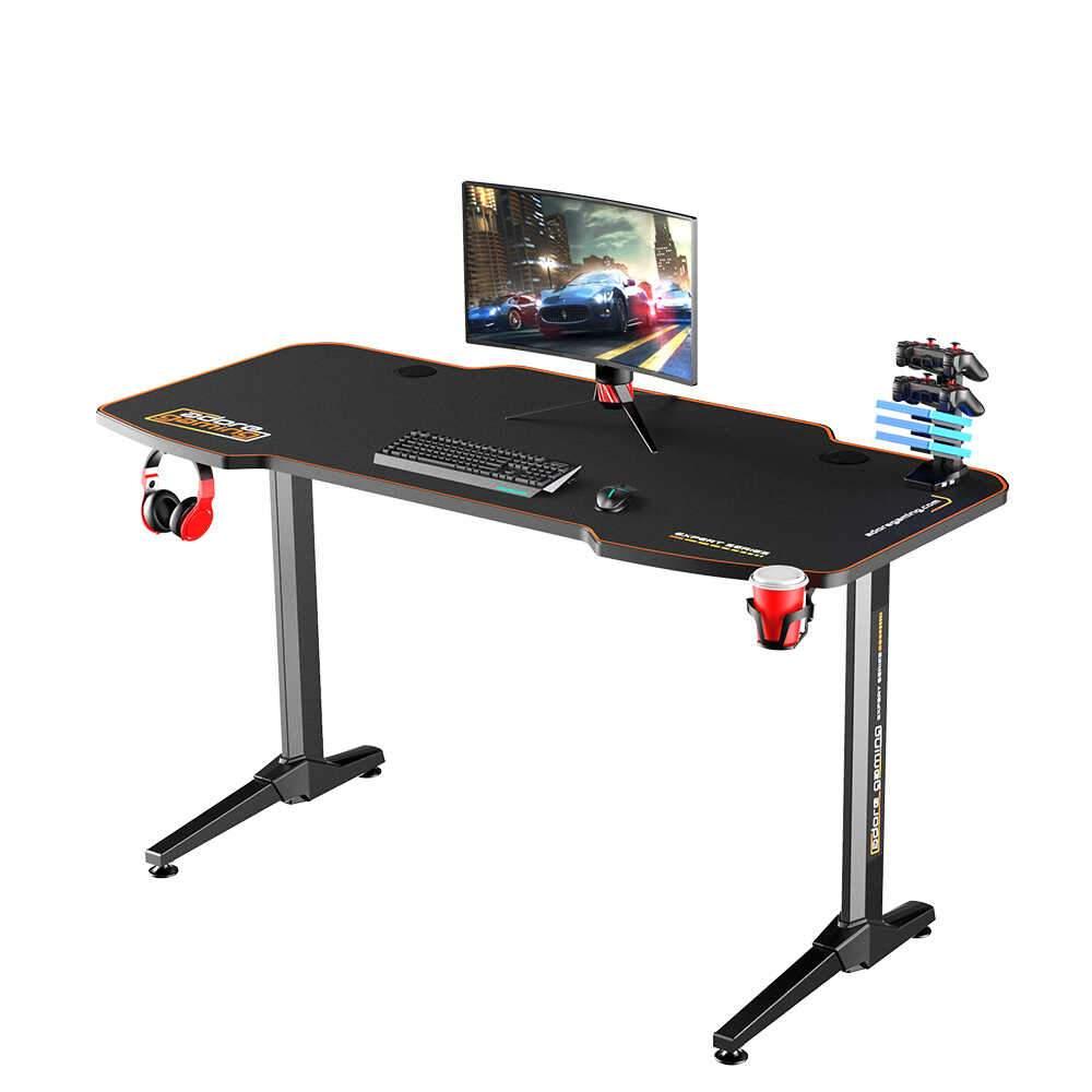 Birou Gaming Adore Carbon Series X9, suprafata carbon, mousepad, USB gamepad holder, suport pentru casti si pahar, cutie cabluri, 140x66x75 cm