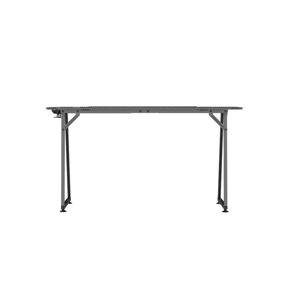 Birou Gaming Adore EXPERT SERIES, 140 x 60 x 75 cm, suprafata Negru carbon, mousepad 80 x 30 cm, suport pentru casti si pahar, reglaj suprafata podea