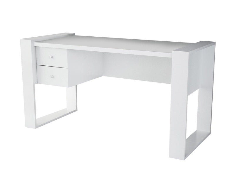 Birou Lord cu 2 sertare, Alb, 159 x 60 x 72 cm