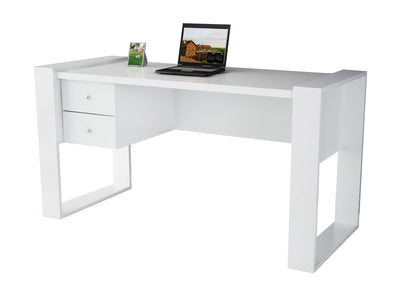 Birou Lord cu 2 sertare, Alb, 159 x 60 x 72 cm