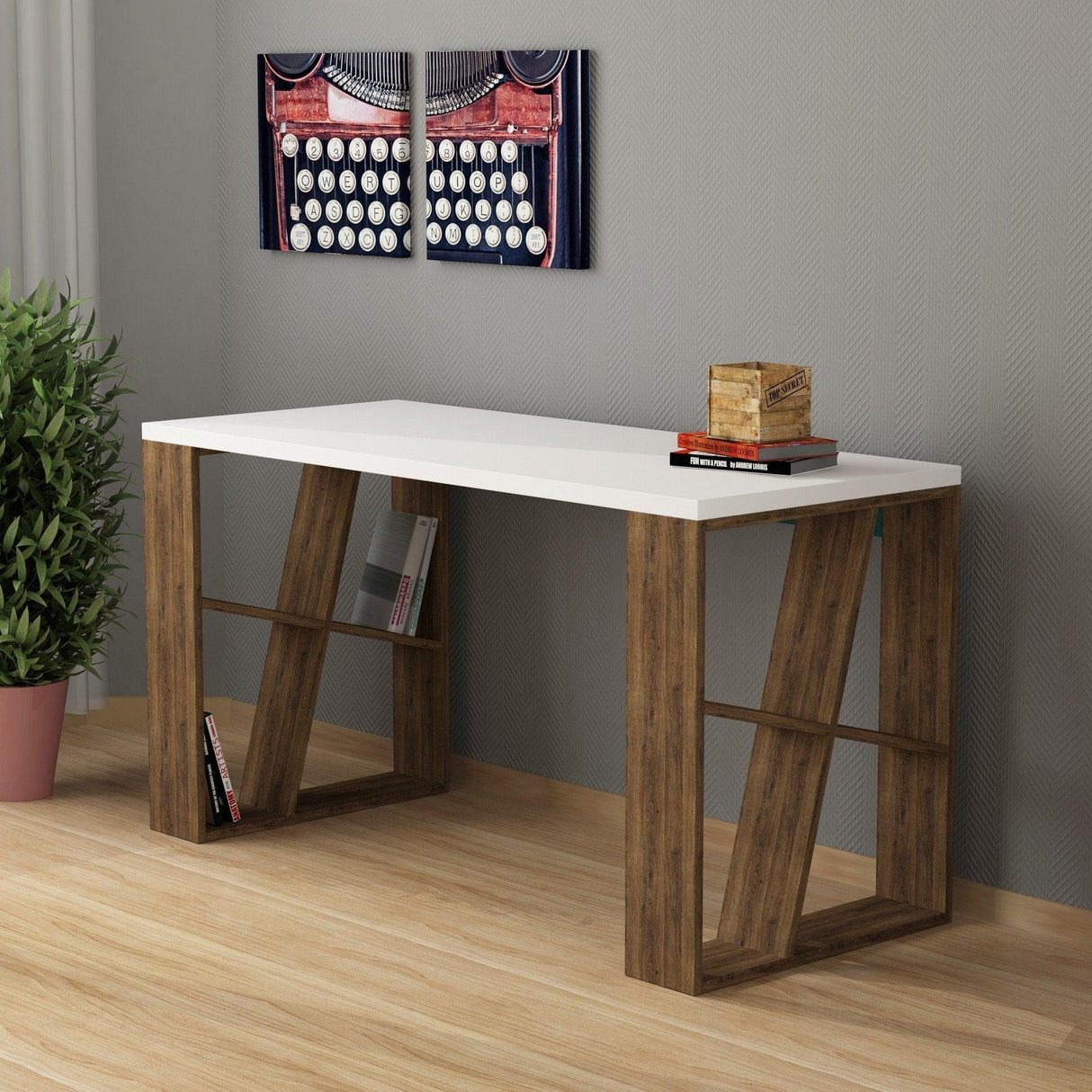 Birou Perla, 140x75x60 cm - Lemn Natural