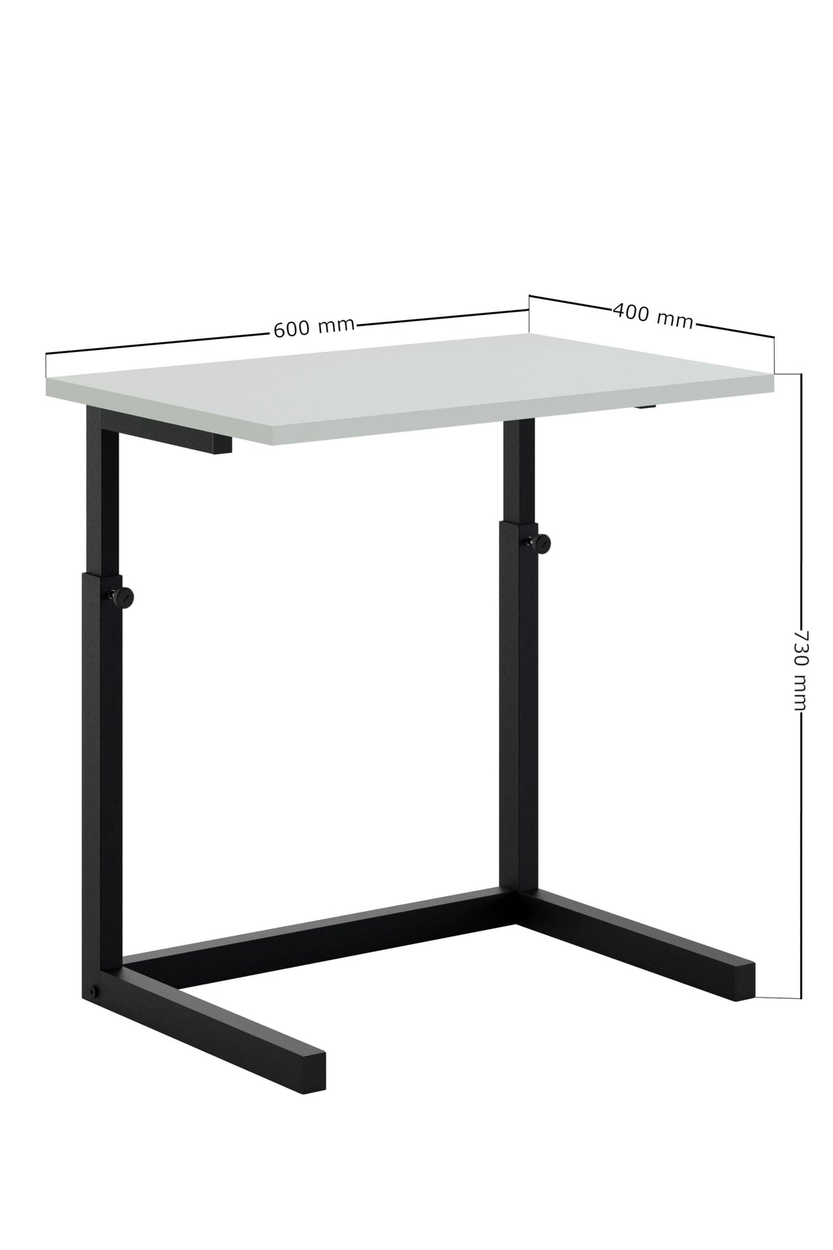 Birou Smart Laptop Reglabil, Alb, 40x60x43-73 cm