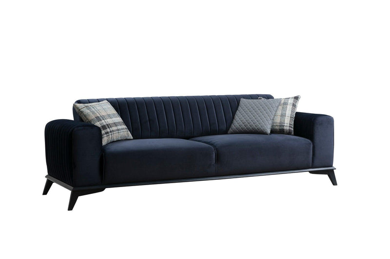 Canapea extensibila cu 3 Locuri Lisa, Albastru Marin, 220 x 92 x 77 cm