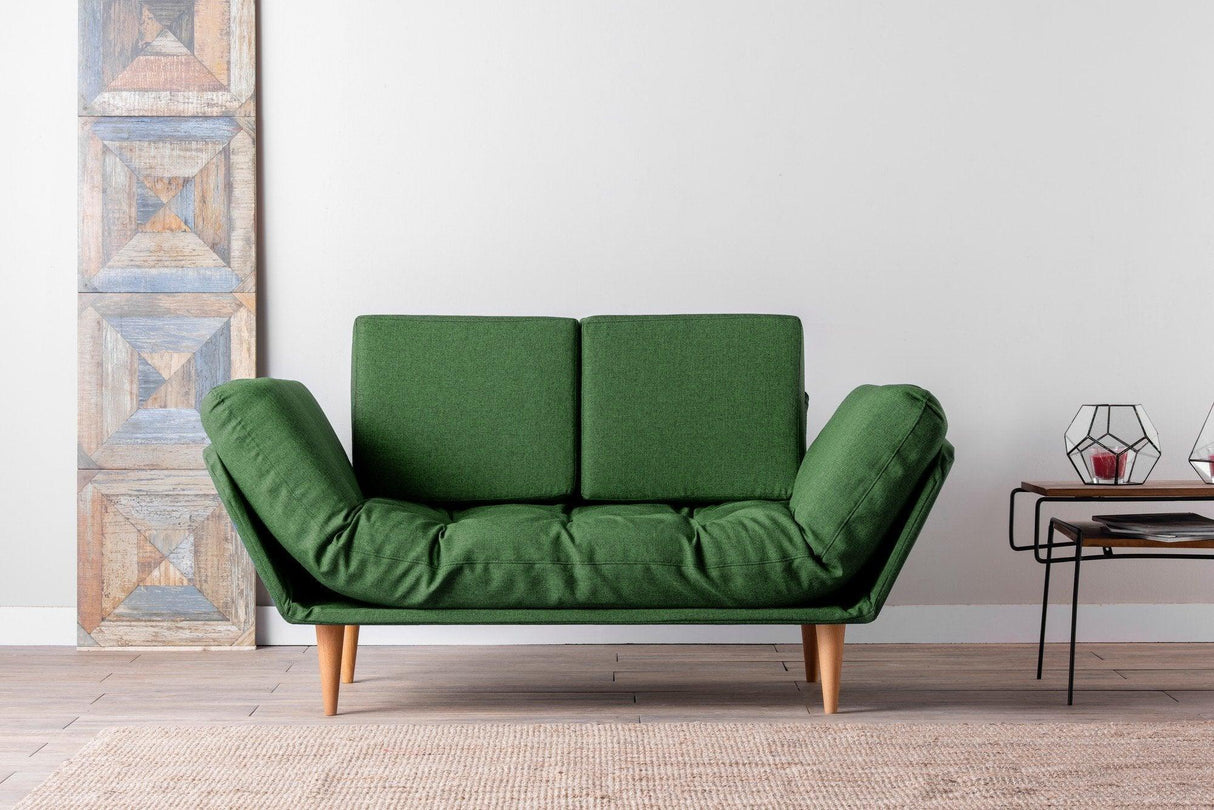 Canapea extensibila cu 3 Locuri Nina, Verde, 200 x 85 x 80 cm