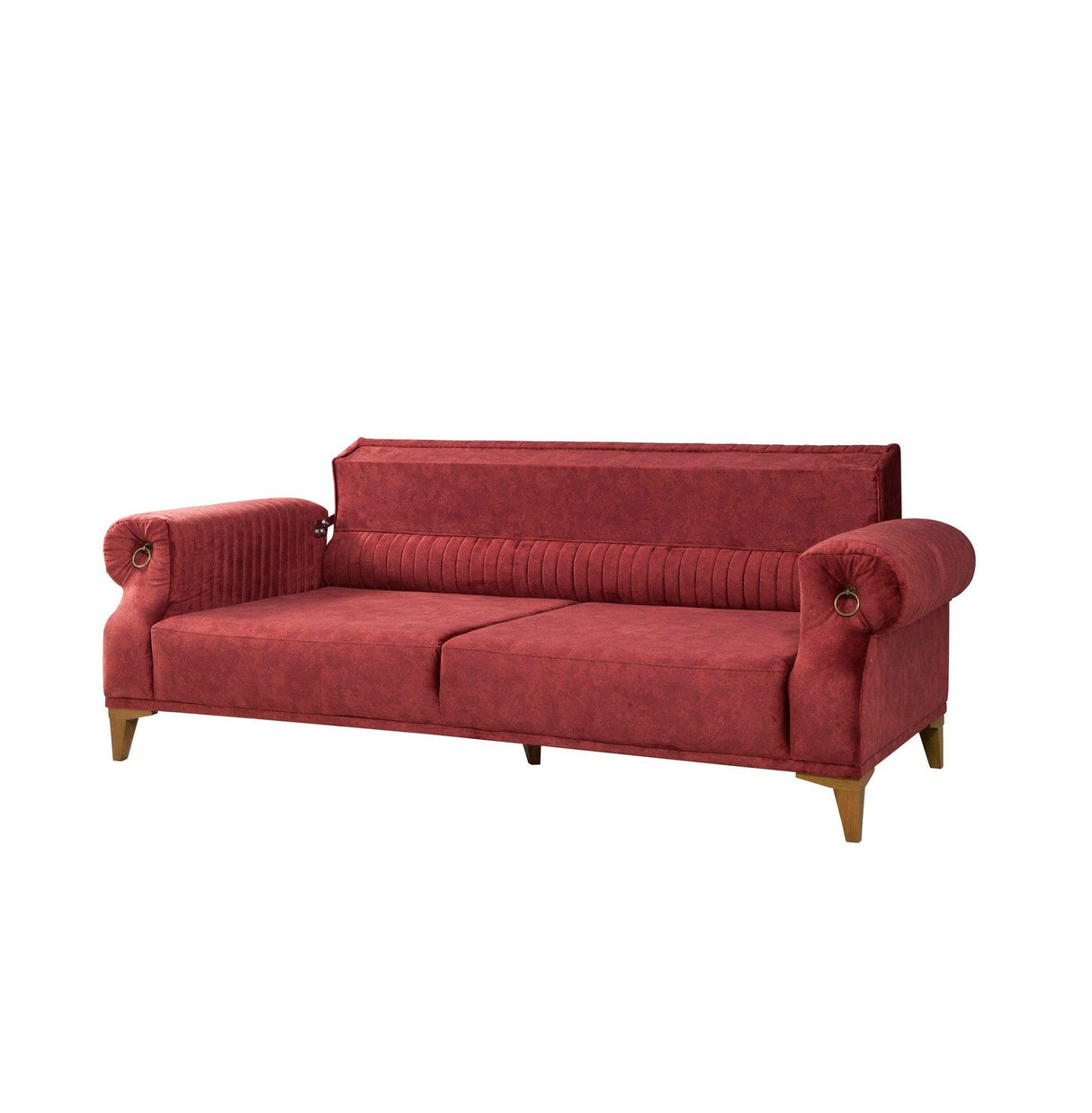 Canapea Fixa cu 3 locuri Mertens , Rosu bordo, 100x85x230 cm