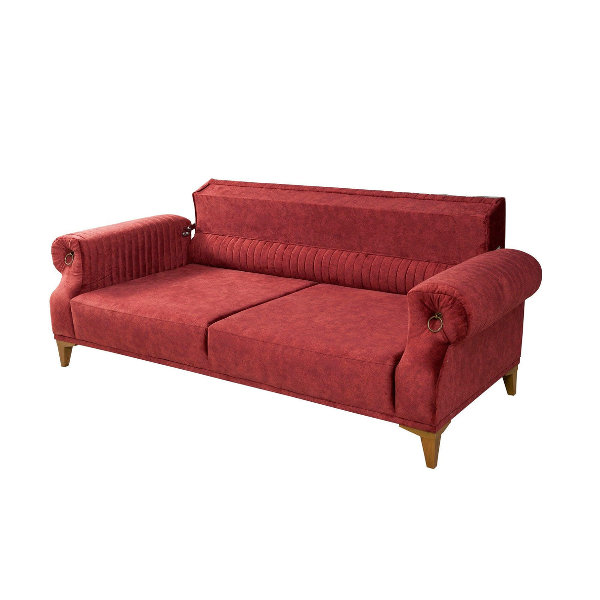 Canapea Fixa cu 3 locuri Mertens , Rosu bordo, 100x85x230 cm