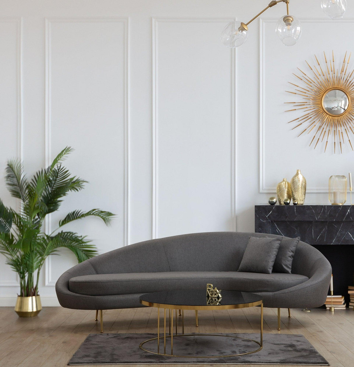 Canapea Lux KafKef 4 Locuri, Gri inchis, 255 x 85 x 120 cm