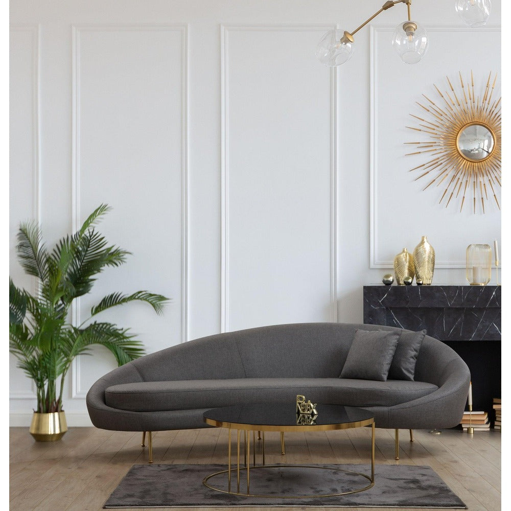 Canapea Lux KafKef 4 Locuri, Gri inchis, 255x85x120 cm