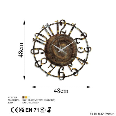Ceas de perete Metal Wall Clock 15, Multicolor, 48x1x48 cm