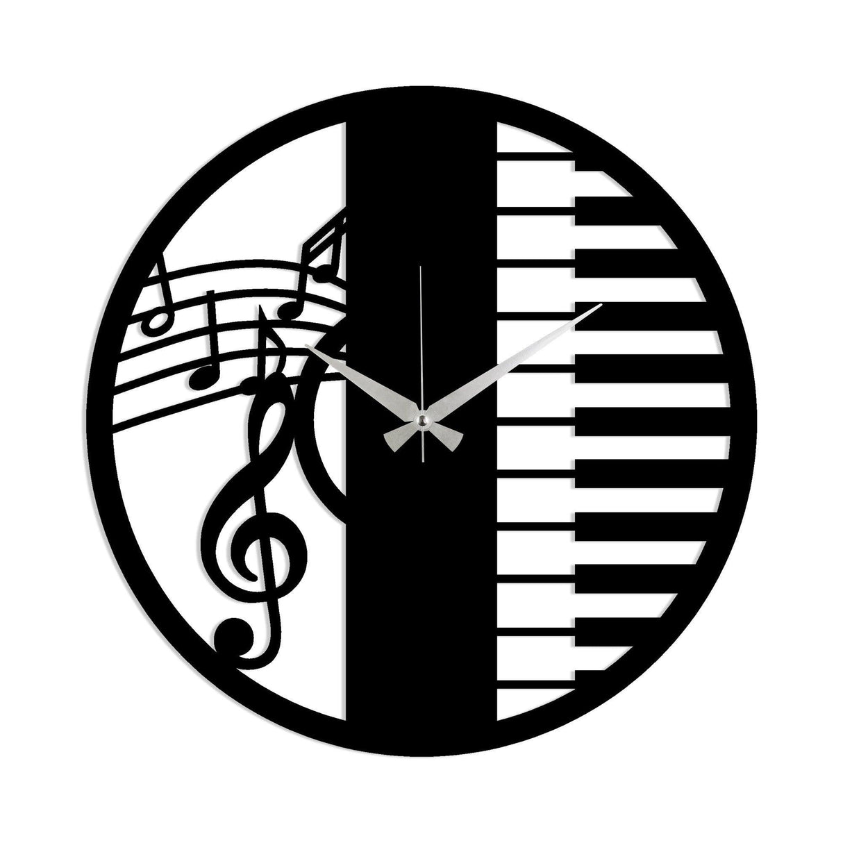 Ceas de perete Metal Wall Clock 29 - Black, Negru, 48x1x48 cm