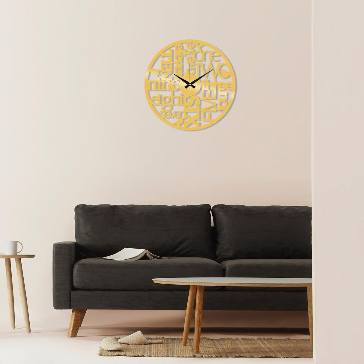 Ceas de perete Metal Wall Clock 32 - Gold, Aur, 48x1x48 cm