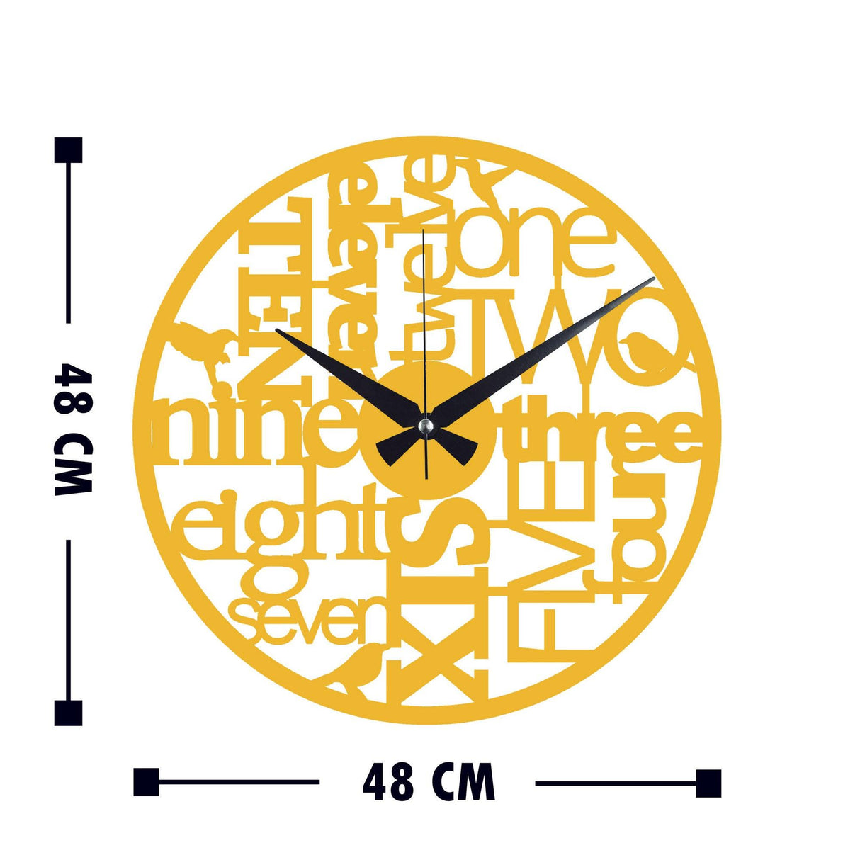 Ceas de perete Metal Wall Clock 32 - Gold, Aur, 48x1x48 cm