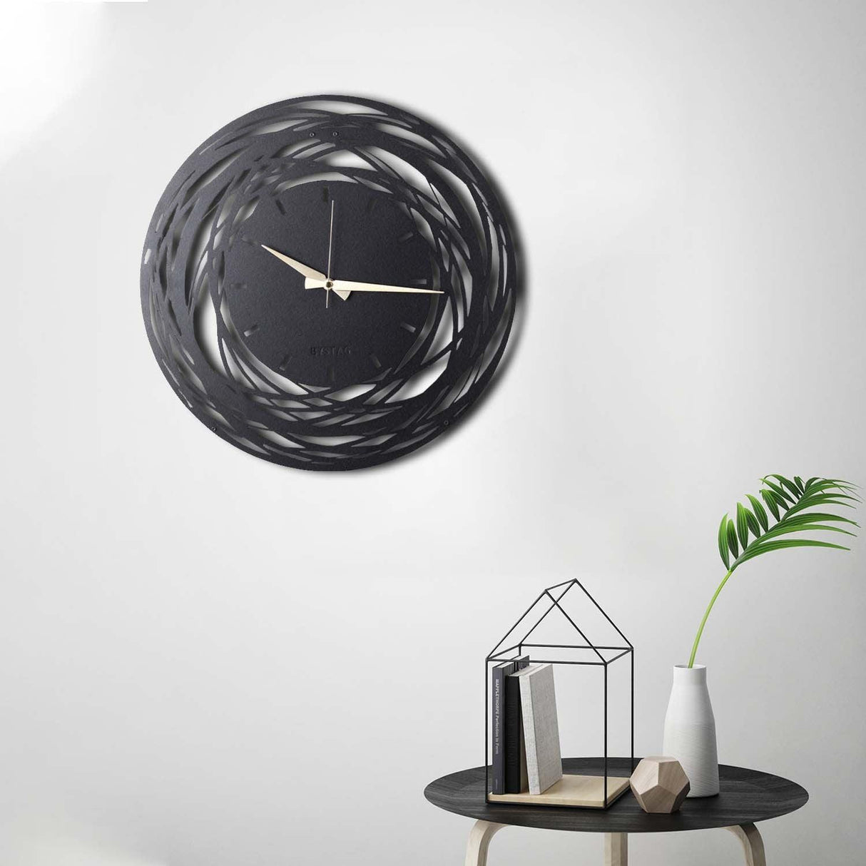 Ceas de perete Timeless Zone, Negru, 50 x 50 cm