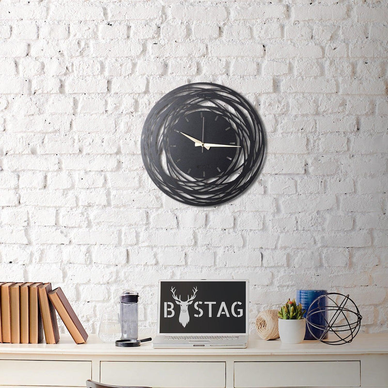 Ceas de perete Timeless Zone, Negru, 50 x 50 cm