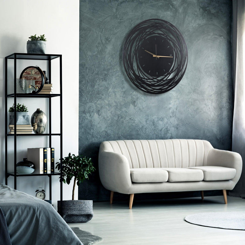 Ceas de perete Timeless Zone, Negru, 50 x 50 cm