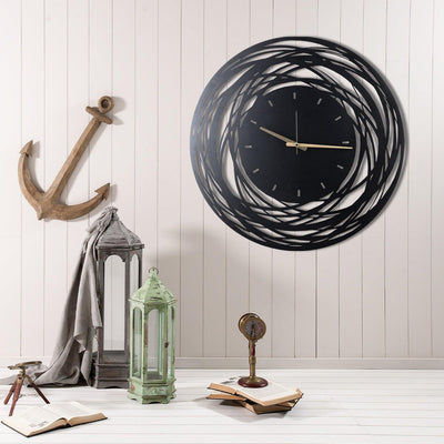 Ceas de perete Timeless Zone, Negru, 50 x 50 cm
