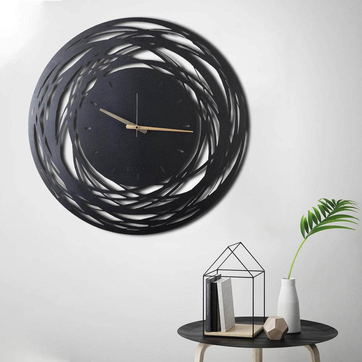 Ceas de perete Timeless Zone, Negru, 70 x 70 cm