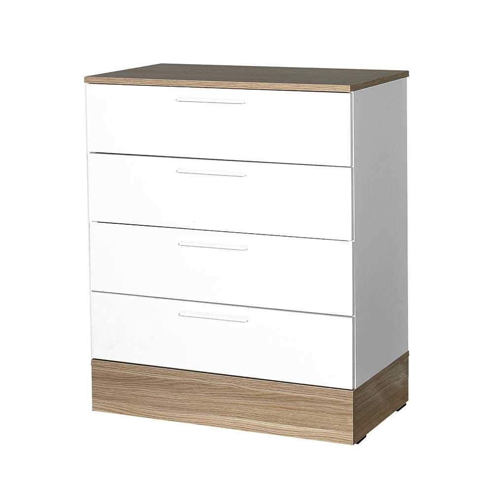 Comoda Adore Base, 4 sertare, Crem / Alb, 72 x 88 x 40 cm