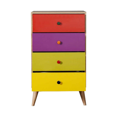 Comoda Adore Rainbow, 4 sertare, Multicolor/Sonoma, 60 x 104 x 45 cm