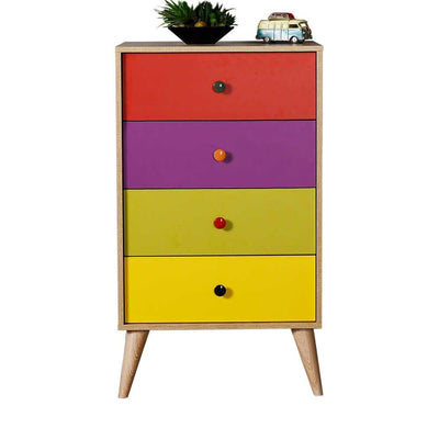 Comoda Adore Rainbow, 4 sertare, Multicolor/Sonoma, 60 x 104 x 45 cm