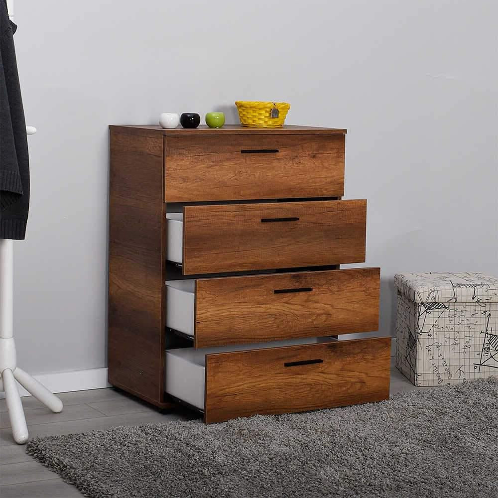 Comoda Adore Trendline, 4 sertare, Alb - Nuc, 73x96x44 cm - Nuc