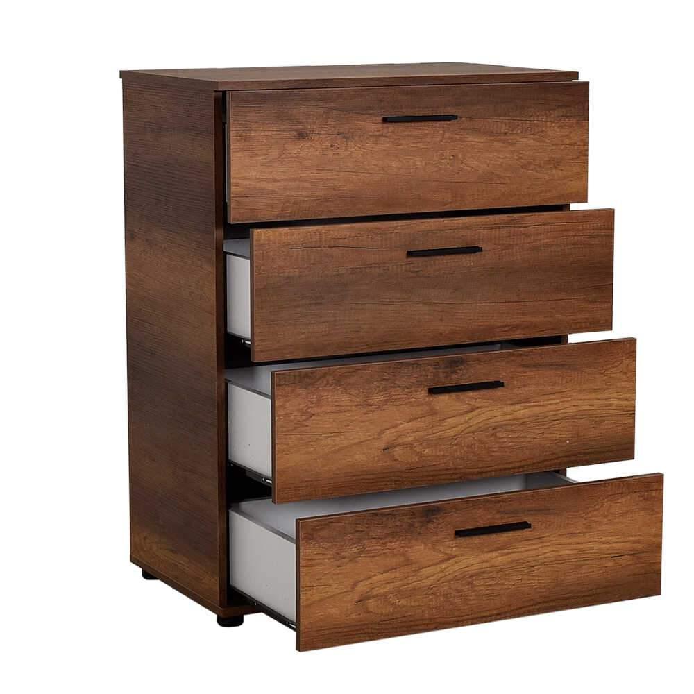 Comoda Adore Trendline, 4 sertare, Alb - Nuc, 73x96x44 cm - Nuc