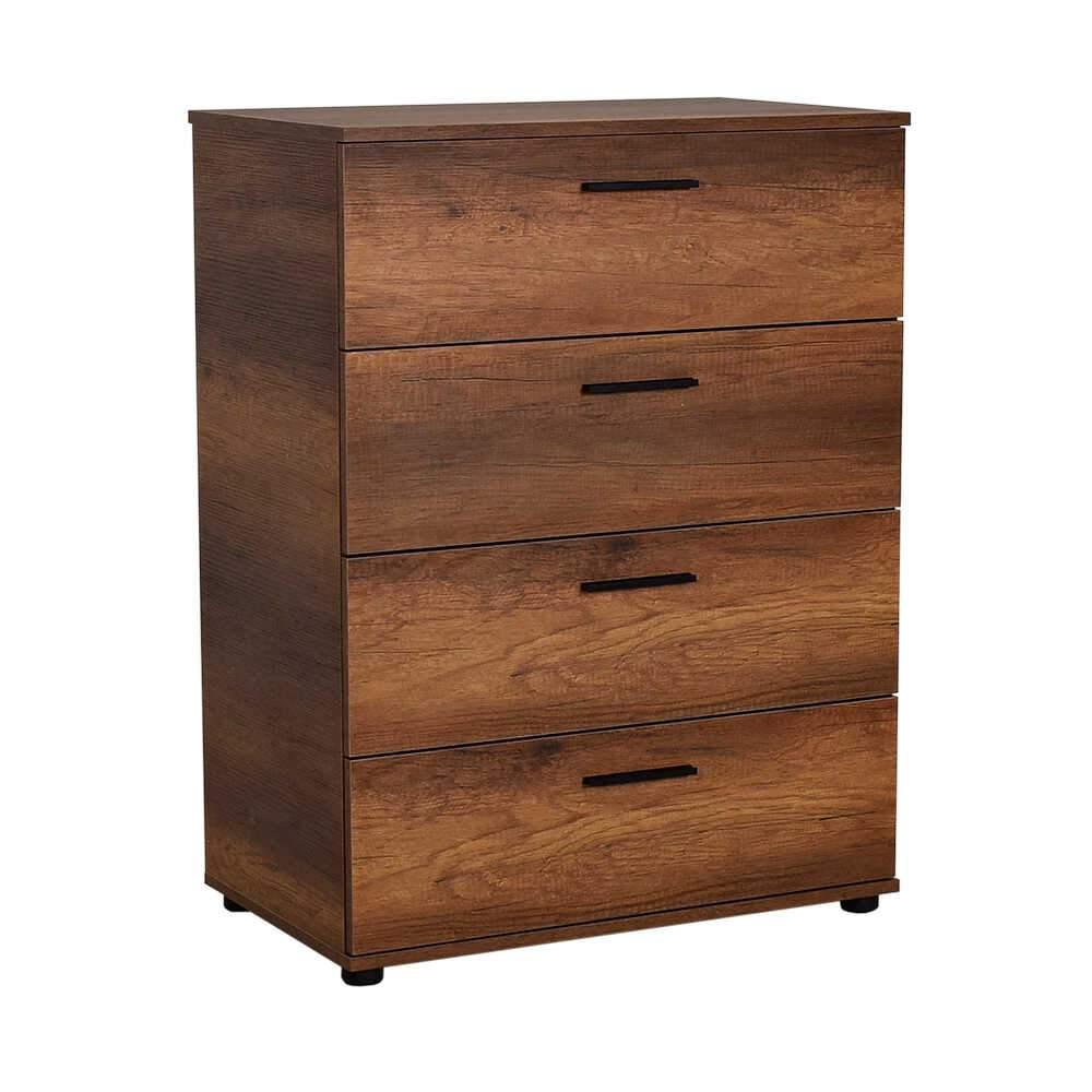 Comoda Adore Trendline, 4 sertare, Alb - Nuc, 73x96x44 cm - Nuc
